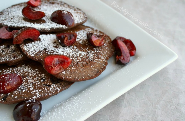 Brownie Batter Pancakes with Cherries 2