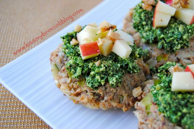 Apple Crab Cakes with Kale Walnut Pesto 3