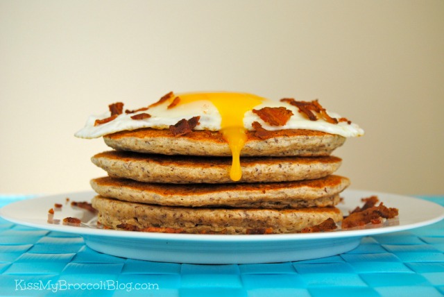 Maple & Brown Sugar Oatmeal Pancakes with Drippy Egg