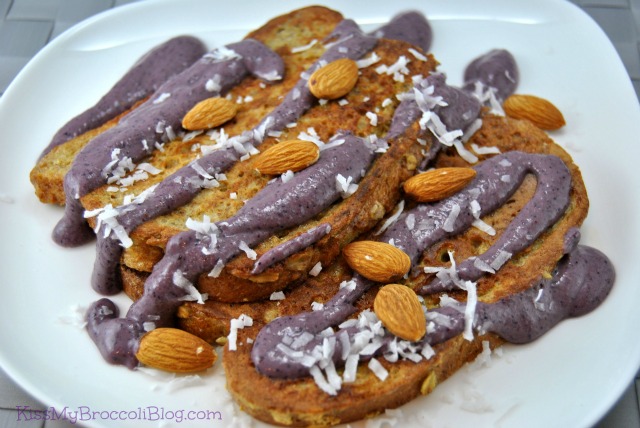 French Toast with Blueberry Coconut Almond Sauce