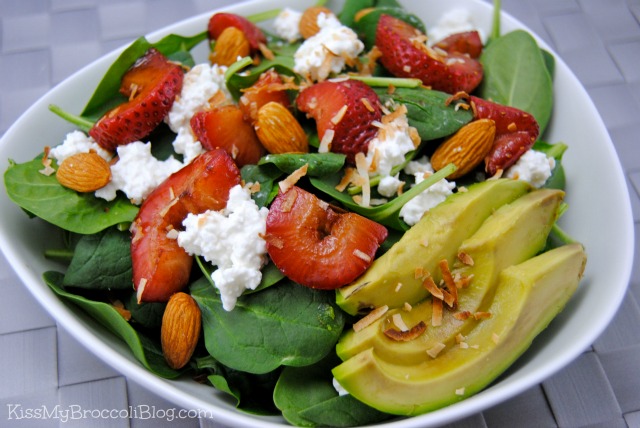 Balsamic Strawberry Cottage Cheese Almond Salad