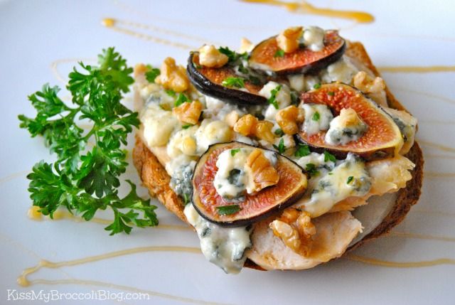 Open-Faced Chicken Sandwich with Bleu Cheese & Figs