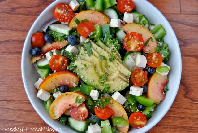 Nectarine Blueberry Tomato & Basi Salad