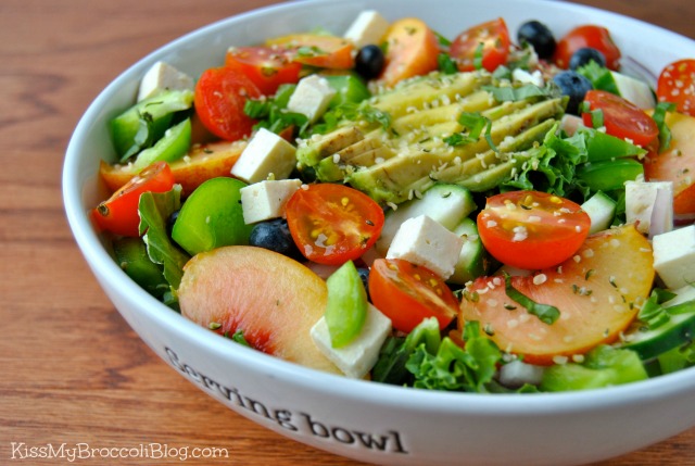 Nectarine Blueberry Tomato & Basil Salad 1