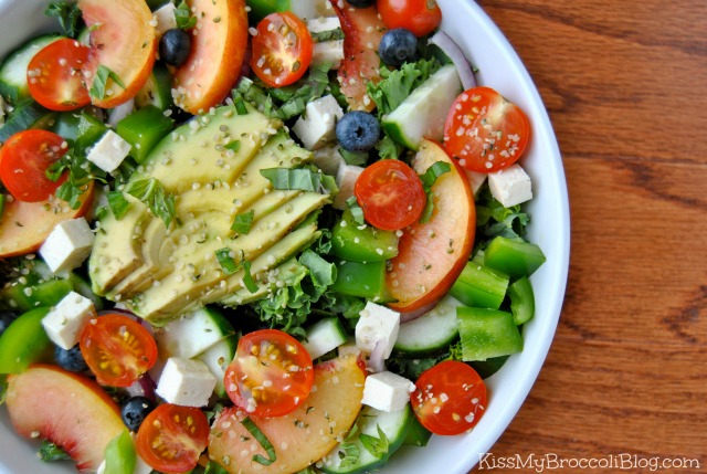 Nectarine Blueberry Tomato & Basil Salad 2