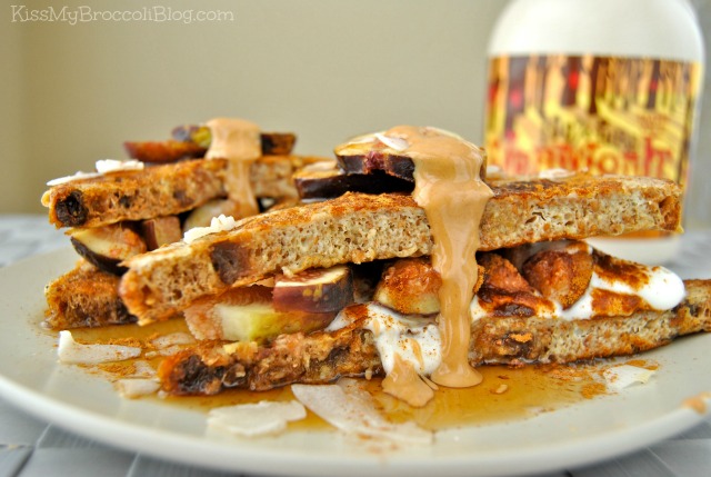 Coconut Fig Stuffed French Toast with Coconut Peanut Butter from www.kissmybroccoliblog.com