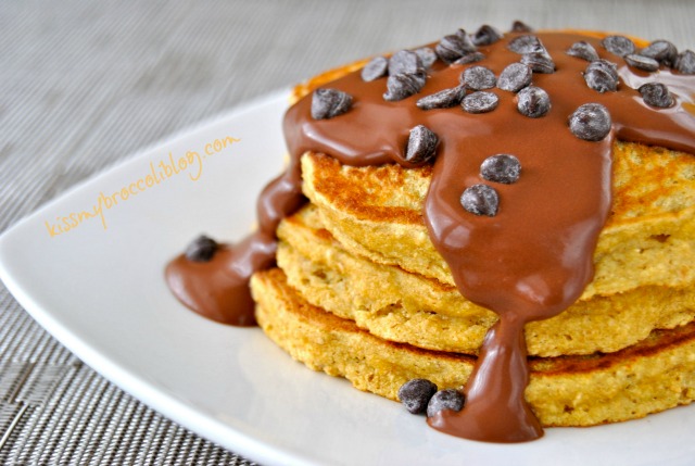Chocolate Covered Orange Pancakes with Chocolate Chips  www.kissmybroccoliblog.com