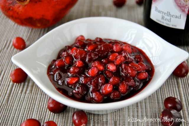 Boozy Cranberry Pomegranate Sauce  www.kissmybroccoliblog.com