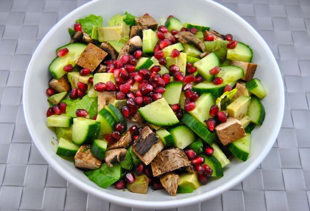 Salad with Pomegranate and Mushrooms