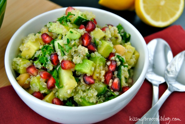 Light and fresh but oh so FILLING! Just what your body needs after heavy holiday eating! Detox Quinoa Salad from www.kissmybroccoliblog.com