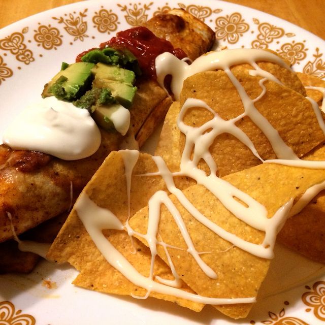 Enchiladas with Chips & Cheese