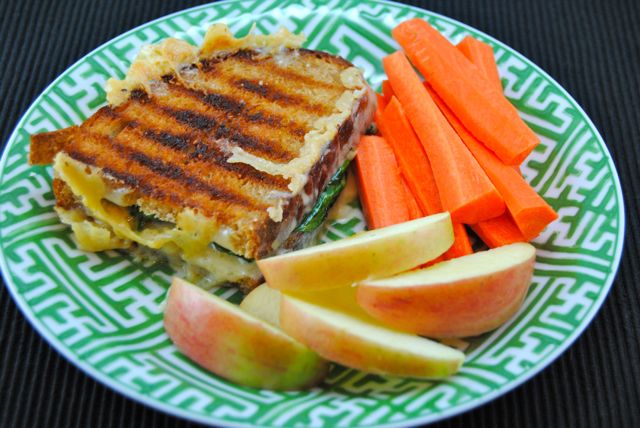 Grilled Cheese, Apples, & Carrots