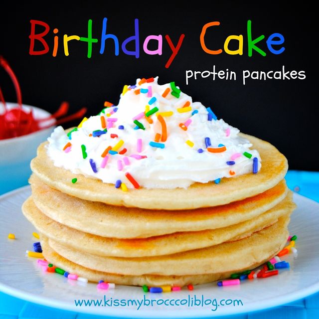 Birthday Cake Protein Pancakes