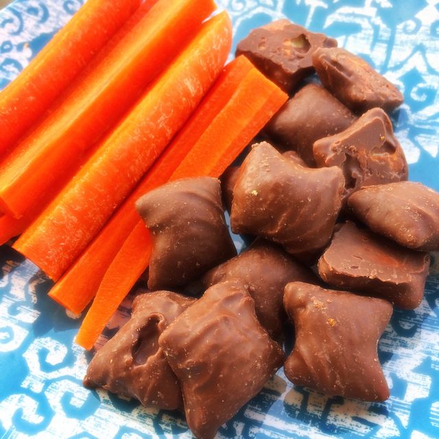 Carrots & Peanut Butter Chocolate Pretzels