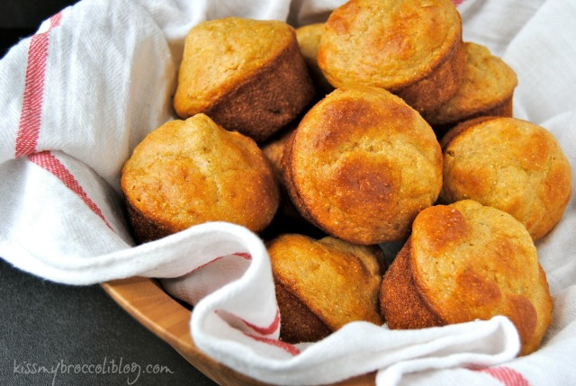 My Favorite Cornbread Muffins via www.kissmybroccoliblog.com - Pair these healthy cornbread muffins with breakfast, lunch, or dinner!